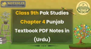 Class 9th Pak Studies Chapter 4 Punjab Textbook PDF Notes in (Urdu)