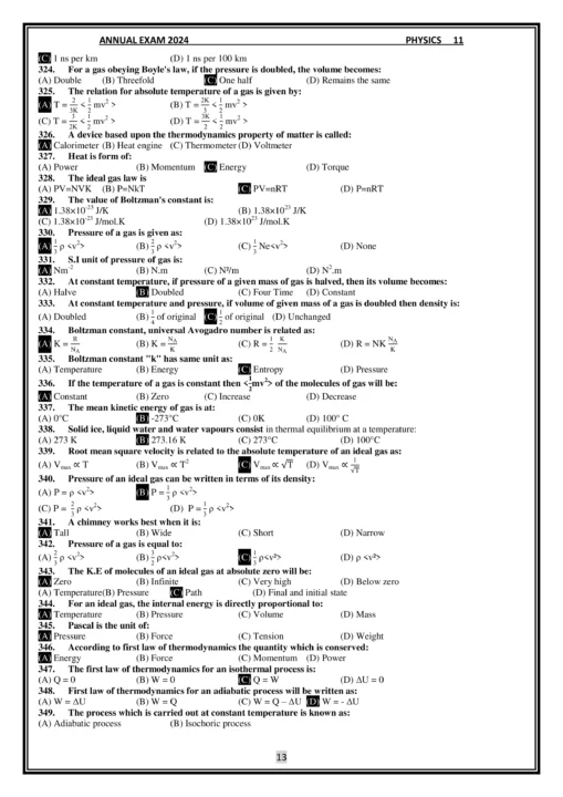 previous years' physics papers for class 11 (to practice)