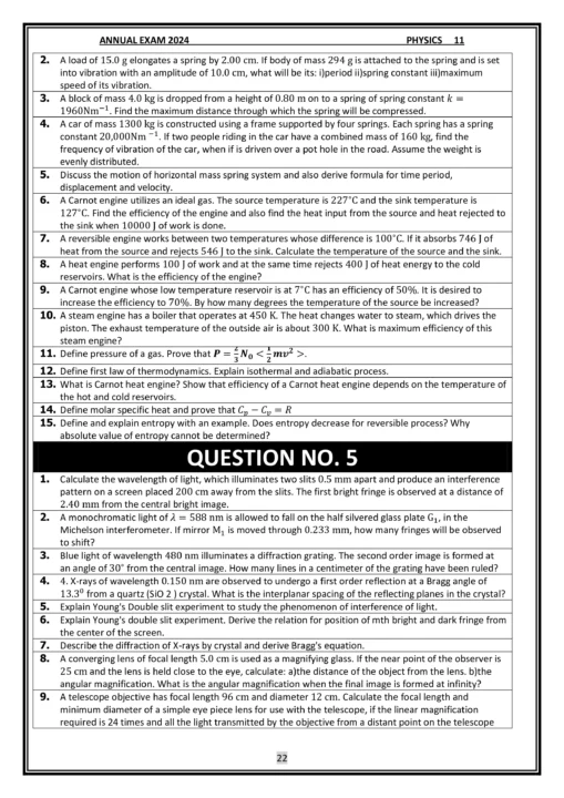 1st year important long questions for physics paper 2024