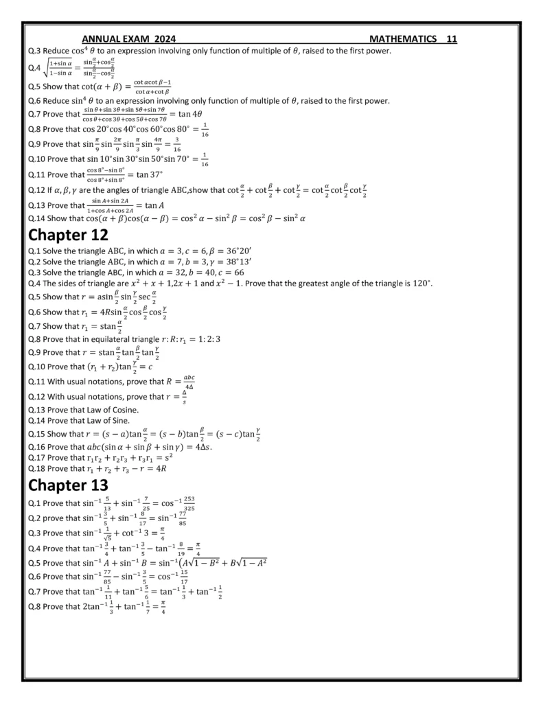 Short notes for 1st year Maths 2024